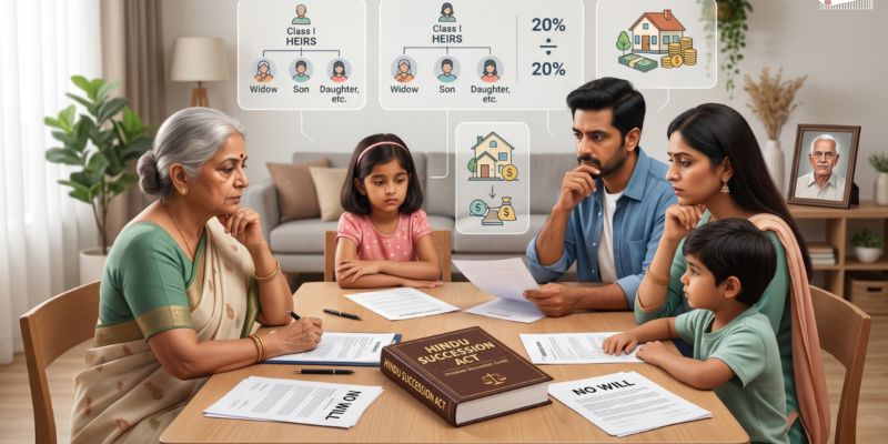 What happens if a person dies without a Will? How does Hindu Succession Act apply?