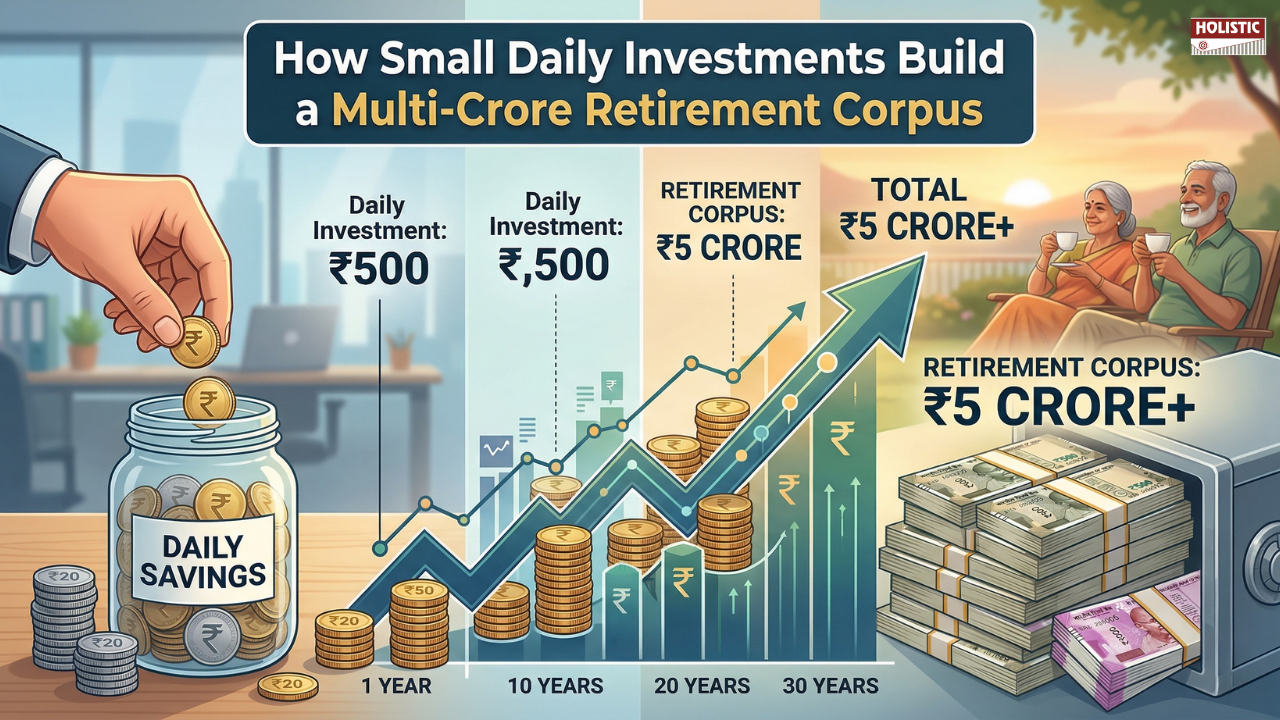How Small Daily Investments Can Build a Multi-Crore Retirement Corpus