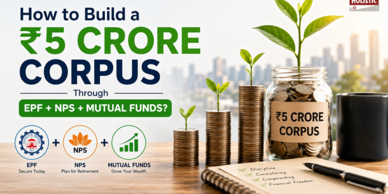 How to Build a ₹5 Crore Corpus Through EPF + NPS + Mutual Funds